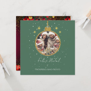 Carte Elégant Feliz Natal e Próspero Ano Portugais