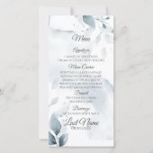 Carte Élégant feuillage bleu Dusty (Devant)