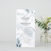 Carte Élégant feuillage bleu Dusty2 (Debout devant)