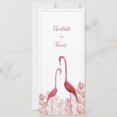 Carte Elégant Flamant rose Aquarelle, Or Et Rose (Devant)