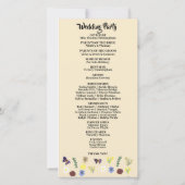Carte Élégant Fleur sauvage Boho Eggshell Wedding Progra (Dos)
