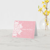 Carte Élégant flocon de neige blanc (Blush à sucre) (Fleur jaune)