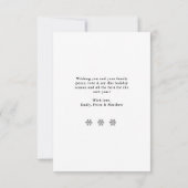 Carte Élégant Flocon de neige blanc noir 4 Photo Noël (Dos)