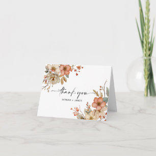 Carte Élégant floral aquarelle de fleurs sauvages Boho