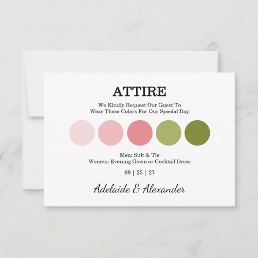 Carte Elegant Floral Botanical Rose Pink Wedding (Devant)