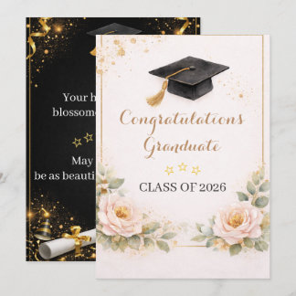 Carte Elegant Floral Graduation Card 2026