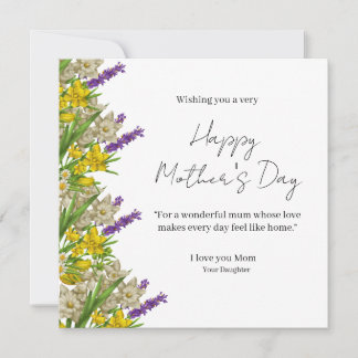 Carte Elegant Floral Happy Mother’s Day Card 