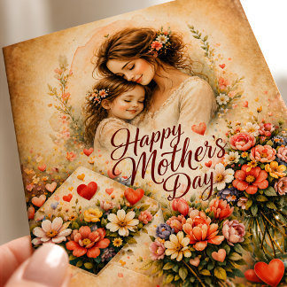 Carte Elegant Floral Happy Mother’s Day Card 