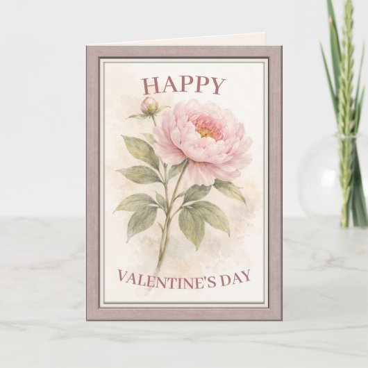 Carte Elegant Floral Happy Valentine’s Day Card (Devant)