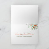 Carte Elégant Foliage Berries Joyeux cadre de Noël (Intérieur)