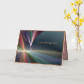 Carte Elégant Fractal Pastel Rainbow Color Design (Fleur jaune)