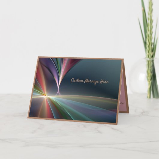 Carte Elégant Fractal Pastel Rainbow Color Design (Devant)