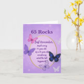 Carte Elegant & Funny 65th Milestone Birthday  (Fleur jaune)