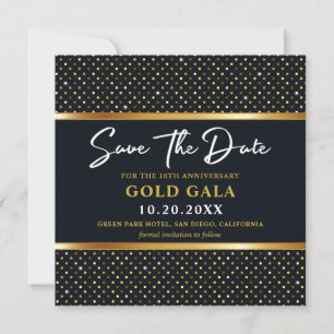Carte Élégant Gala Golden Et Deep Navy Enregistrer La Da
