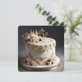 CARTE ÉLÉGANT GÂTEAU DU 5E ANNIVERSAIRE MARIAGE (Debout devant)