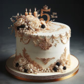 CARTE ÉLÉGANT GÂTEAU DU 5E ANNIVERSAIRE MARIAGE