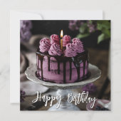 Carte Elégant gâteau Lilac voeux d'anniversaire (Devant)