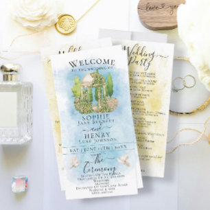 Carte Elégant Gazebo fleurie colombes Luxury Wedding Pro