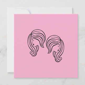 Carte Elegant Gemini Zodiac Sign Modern Line Art
