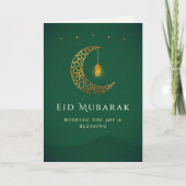 Carte Elegant Gold Crescent Moon Eid Mubarak Greeting (Devant)