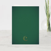 Carte Elegant Gold Crescent Moon Eid Mubarak Greeting (Dos)