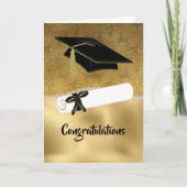 Carte Elégant Gold Foil comme Damask Graduation Card (Devant)