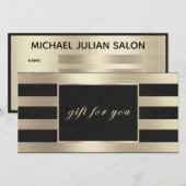 Carte Élégant Gold Metallic Business Certificat cadeau (Devant / Derrière)