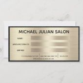 Carte Élégant Gold Metallic Business Certificat cadeau (Dos)