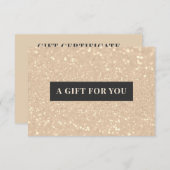 Carte Elegant Gold Parties scintillant Luxe Certificat C (Devant / Derrière)