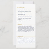 Carte Elegant Gold Program, Caroline Mariage Collection (Dos)