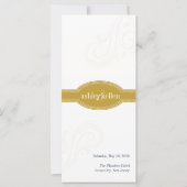 Carte Elegant Gold Program, Caroline Mariage Collection (Devant)