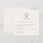 Carte Elegant Gold Seashell Creamy Wedding RSVP (Devant / Derrière)