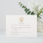 Carte Elegant Gold Seashell Creamy Wedding RSVP (Debout devant)