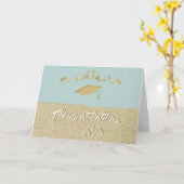 Carte Elégant Golden Félicitations Diplômé (Fleur jaune)