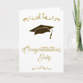 Carte Elégant Golden Félicitations Diplômé (Devant)