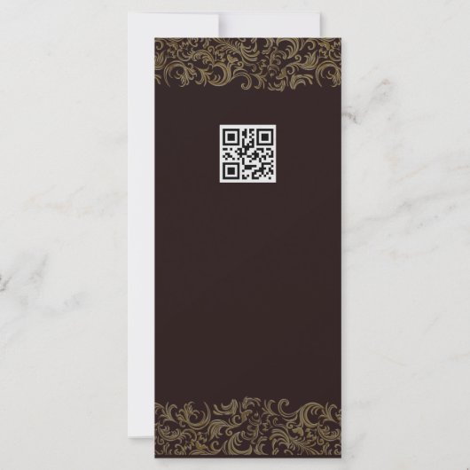 Carte Elegant Golden Maroon QR Code Mariage détail (Dos)