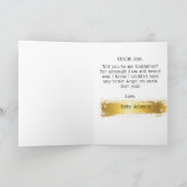 Carte Elégant Golden Photo Godfather Demande (Intérieur)