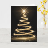 Carte Elegant Golden Sparkle Christmas Tree (Fleur jaune)