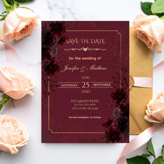 Carte Elegant Gothic Romance Wedding Save the Date