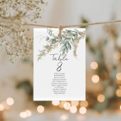 Carte Elegant greenery table number seating chart cards