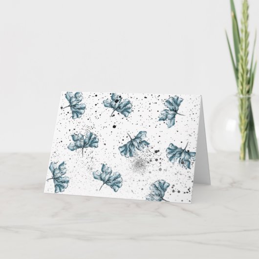 Carte Élégant Grunge Floral (Devant)