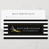 Carte Elégant Hair Stylist Certificat cadeau (Devant / Derrière)