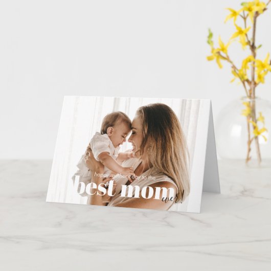 Carte Elégant Happy Mother's Day Photo Greeting Card (Fleur jaune)