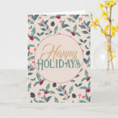 Carte Elégant hiver floral aquarelle Noël (Fleur jaune)