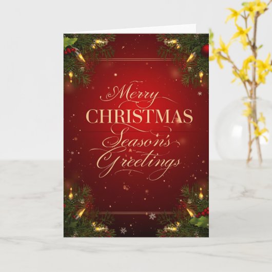 Carte Elegant Holiday Design with Pine (Fleur jaune)