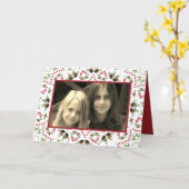 Carte Élégant Holly Pinecone Mandala Classic 1 Photo (Fleur jaune)