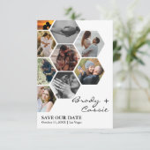 Carte Elégant Honeypeb Photo Wedding Enregistrer la date (Debout devant)