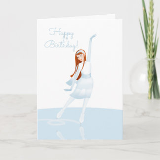 Carte Elegant Ice Skater Folded Holiday Card