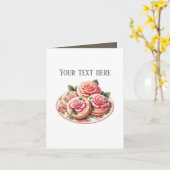 Carte Elegant iced rose cookie bakery customizable (Fleur jaune)