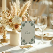 Carte Élégant ivoire et sage automne numéros de tableau 